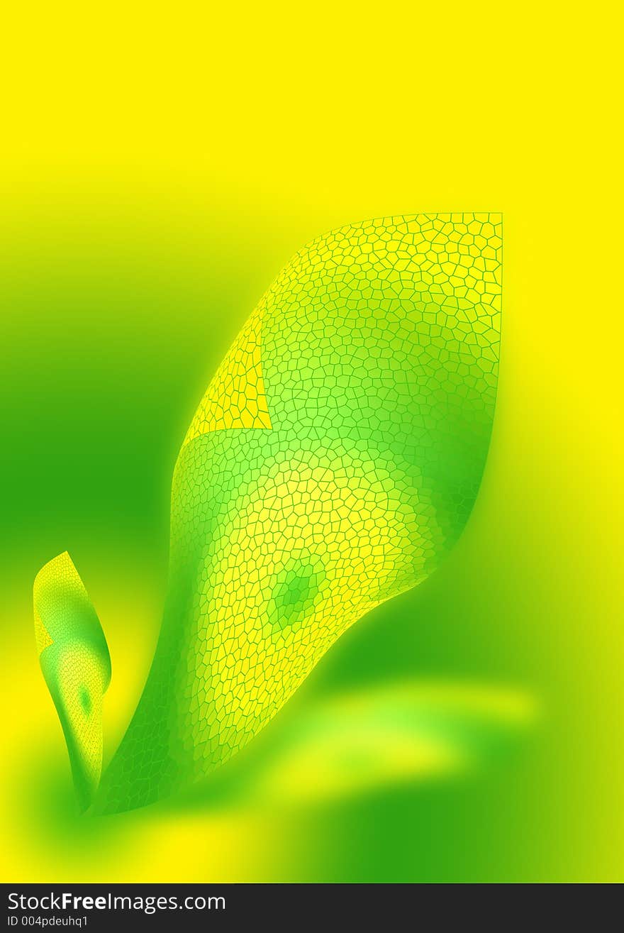 Science Fiction Abstract Illustration of an Flower in green and yellow color. Science Fiction Abstract Illustration of an Flower in green and yellow color