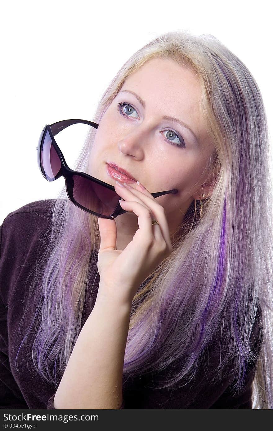 Pretty girl with violet hair