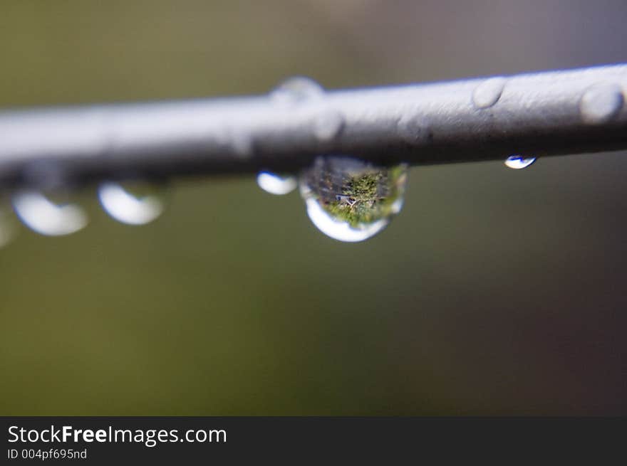 Abstract macro blurred raindrop