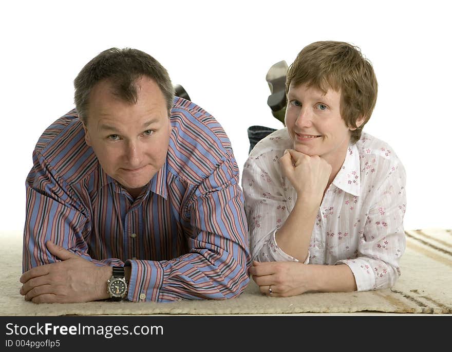 Couple lying on the floor