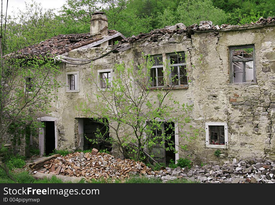 Old crumbled house