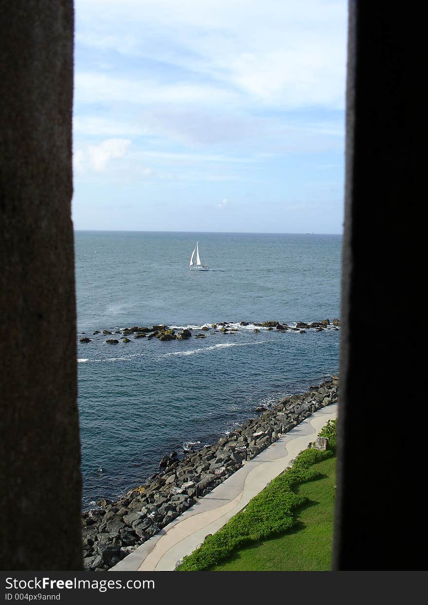 This is what a sentinel would see in El Morro, Puerto Rico, San Juan. This is what a sentinel would see in El Morro, Puerto Rico, San Juan