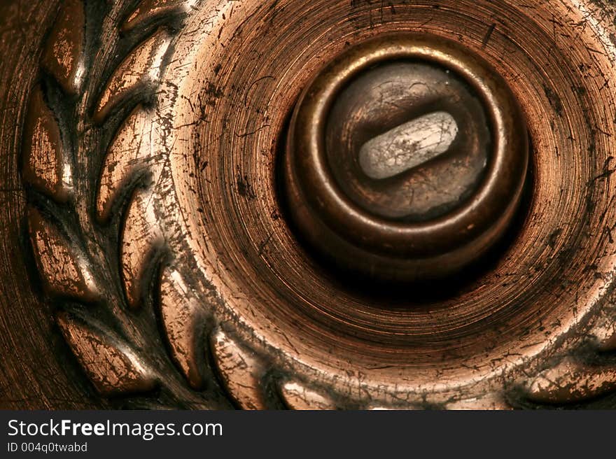 Close up abstract of an ornate door knob