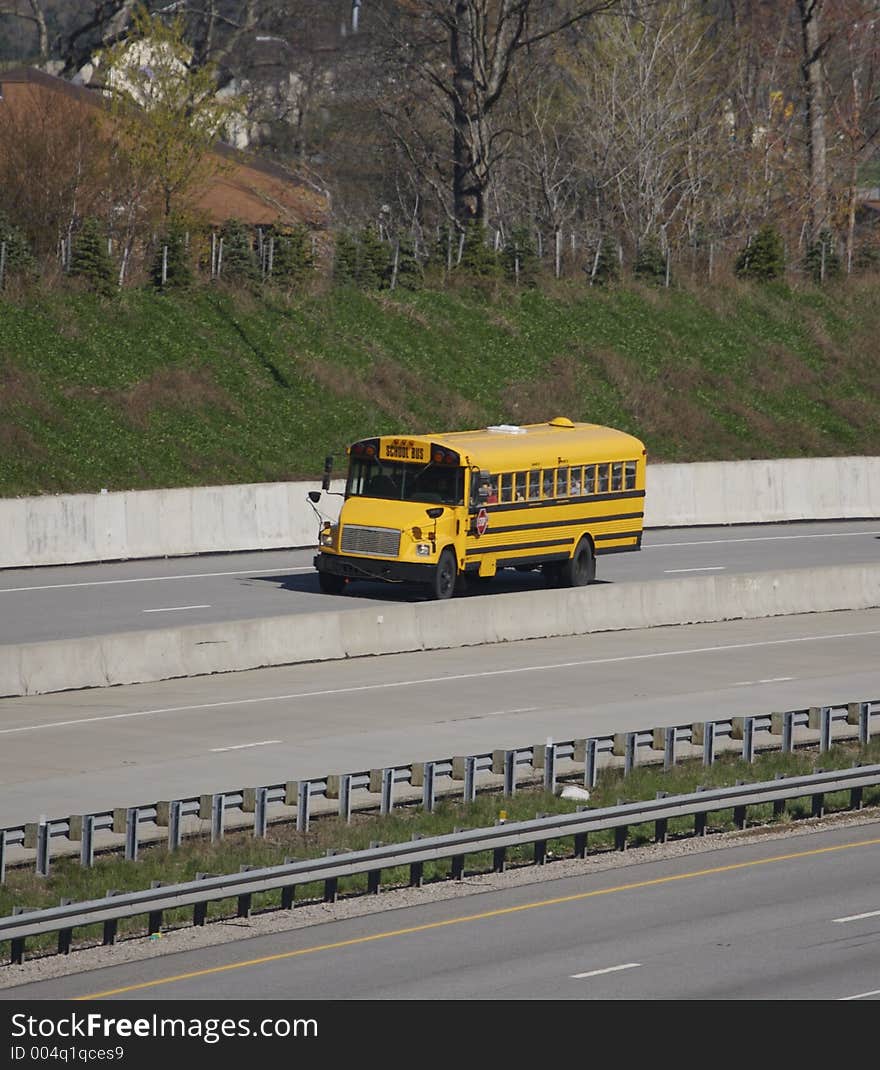 School Bus on the highway