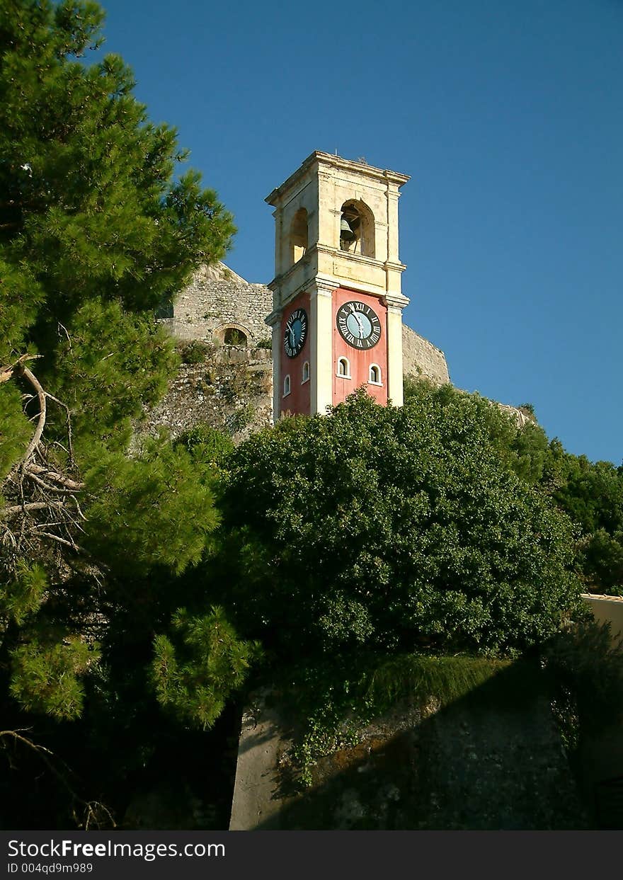 Clock tower in Corfu