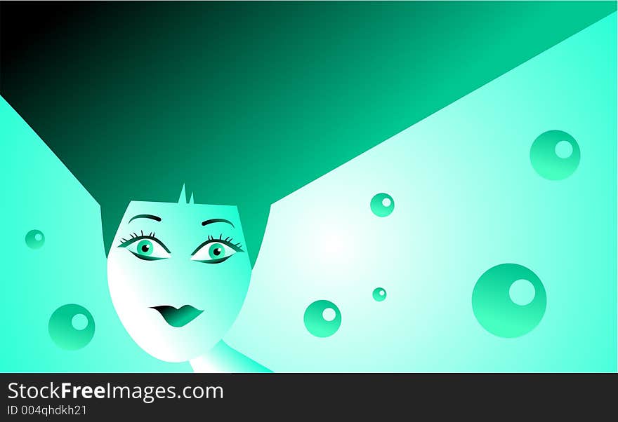 Modern stylised drawing of a beautiful woman. Modern stylised drawing of a beautiful woman