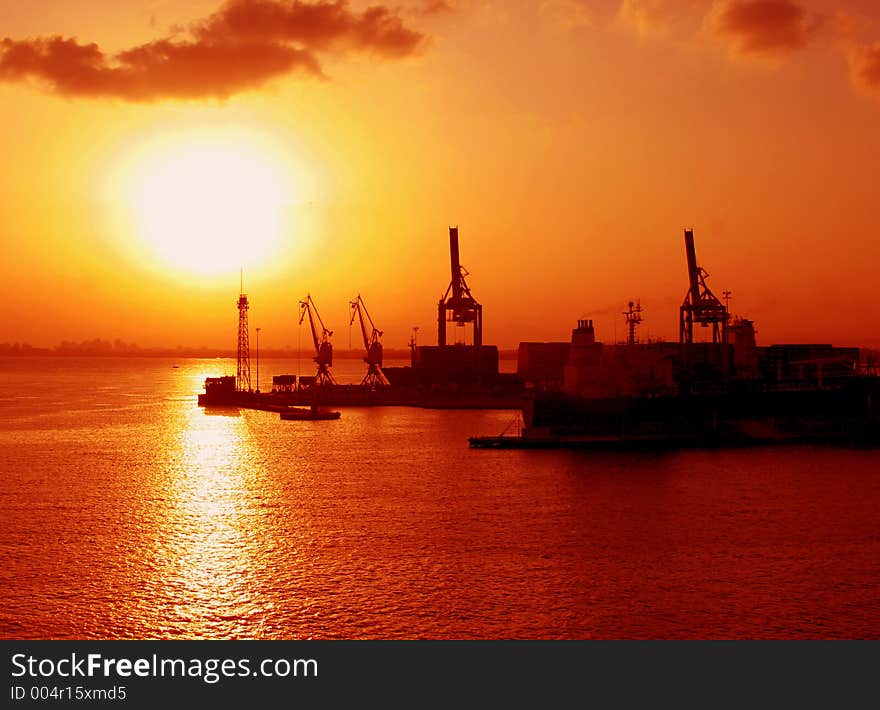 Harbor At Sunset