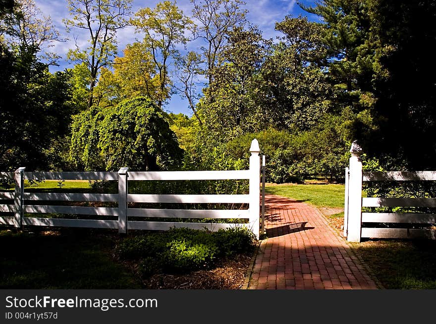 White Fence Gate