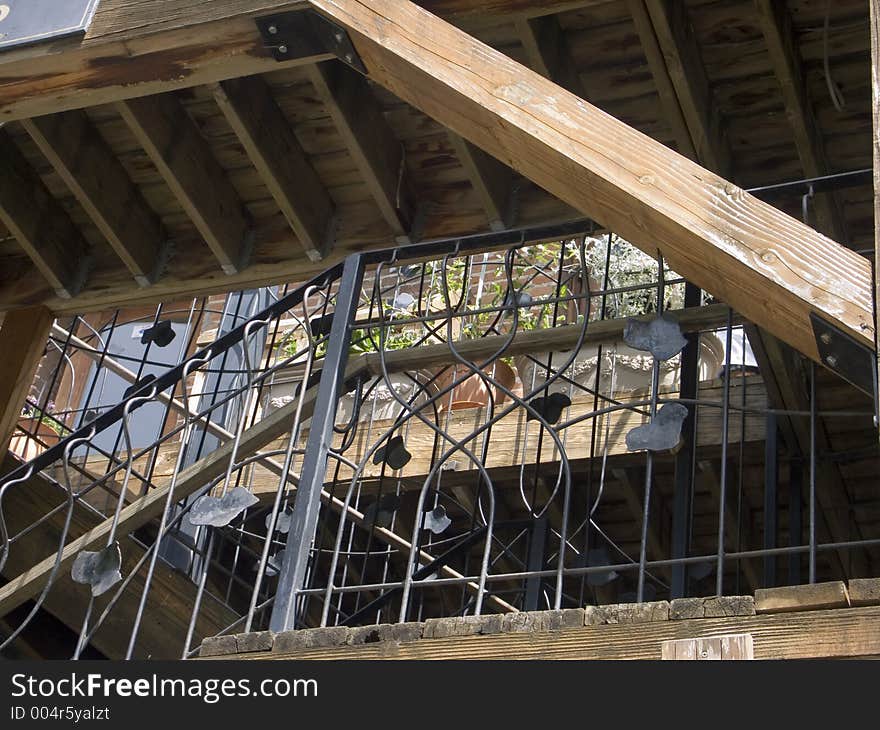 Crossing Paths - Outdoor Stairs. Crossing Paths - Outdoor Stairs