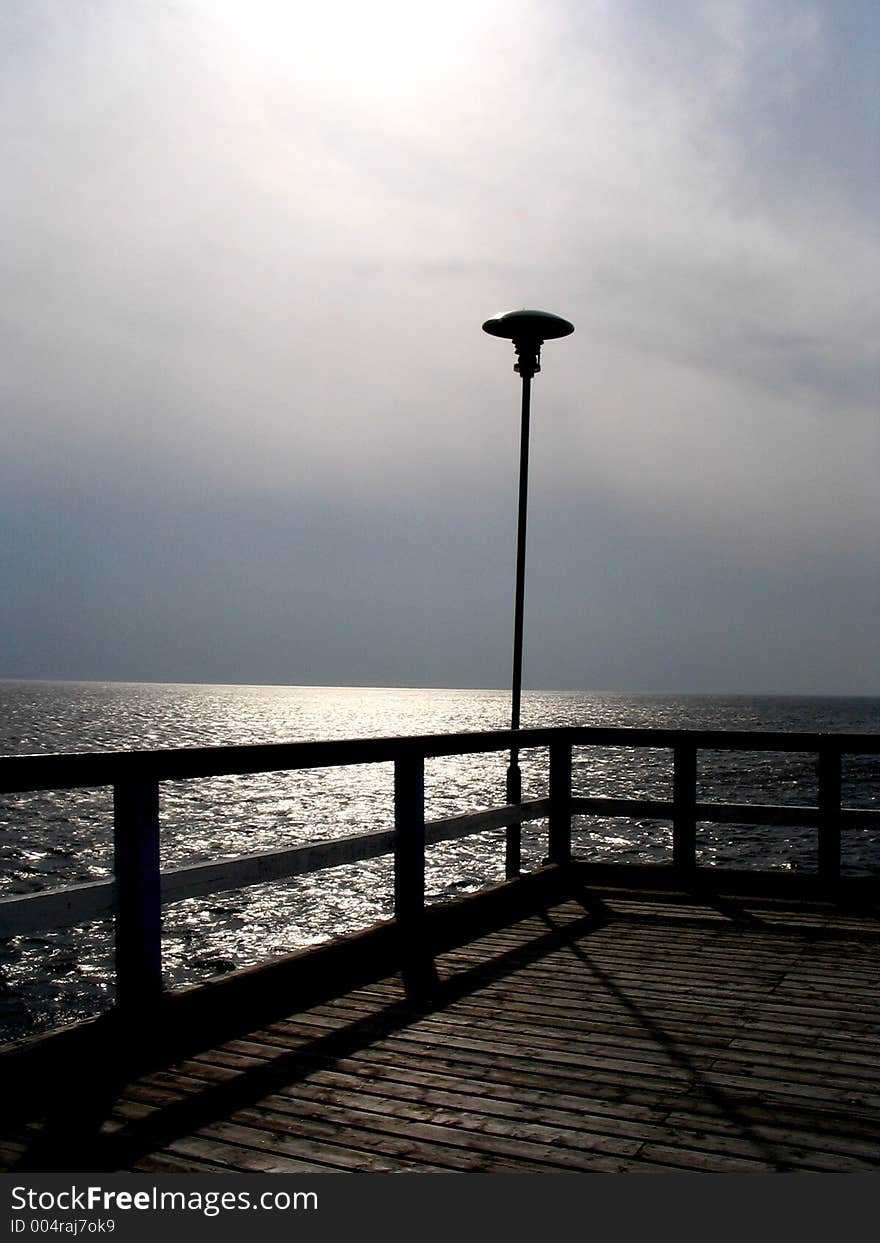 Bridge on the sea. Bridge on the sea