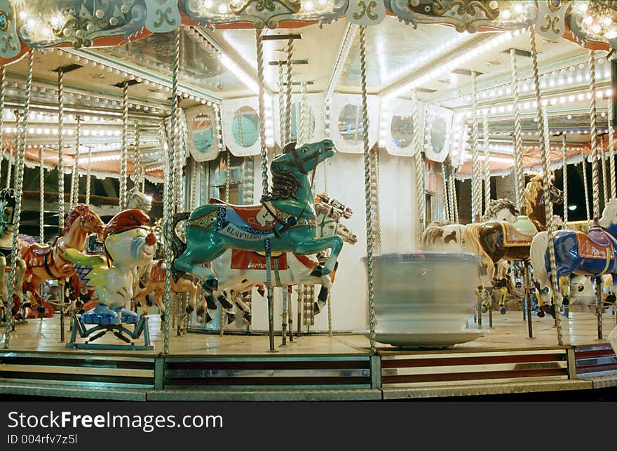 lights of the Merry-go-round in the night