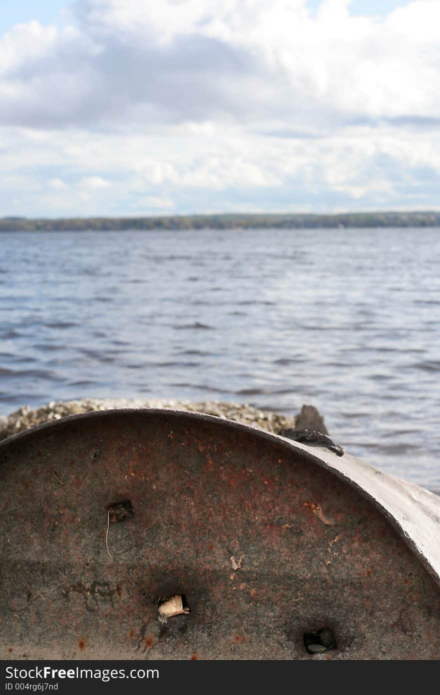 A metal barrel rusting on the Gatineau (Quebec, Canada) side of the Ottawa river. A metal barrel rusting on the Gatineau (Quebec, Canada) side of the Ottawa river.