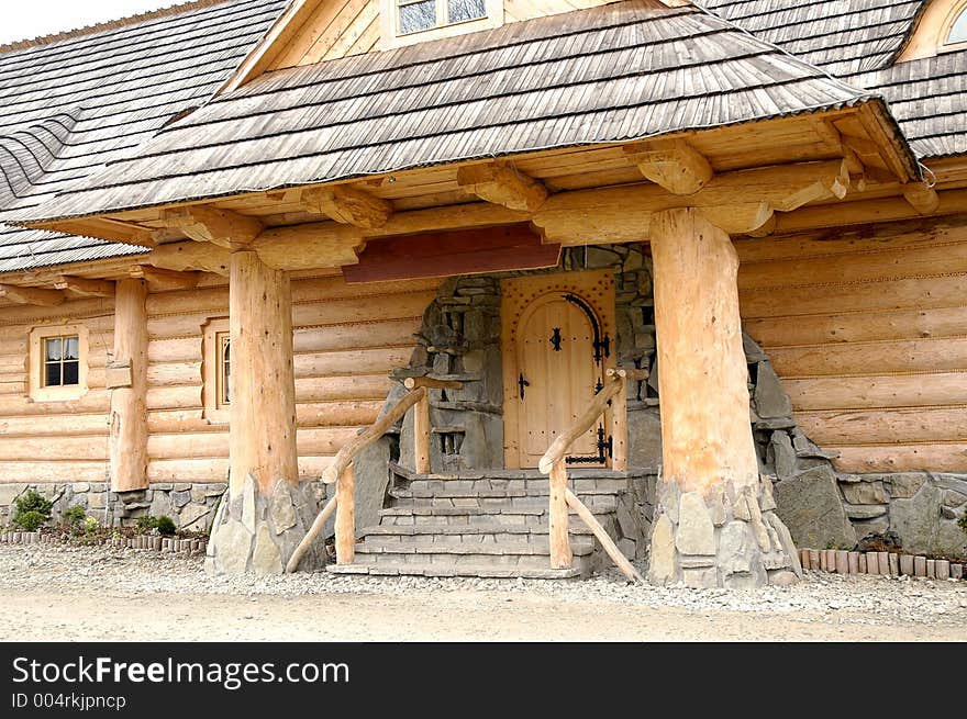 Entrance to the wooden house