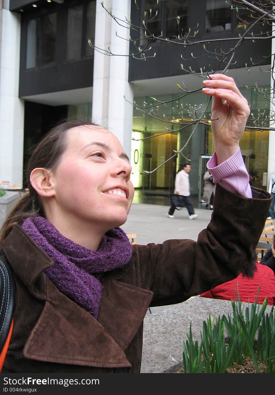 Woman in springtime