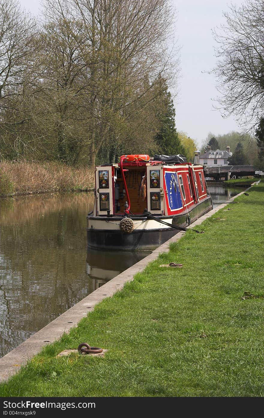 Decorated canal boat