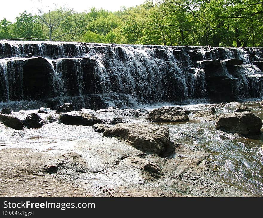 Waterfall length view from closeup. Waterfall length view from closeup