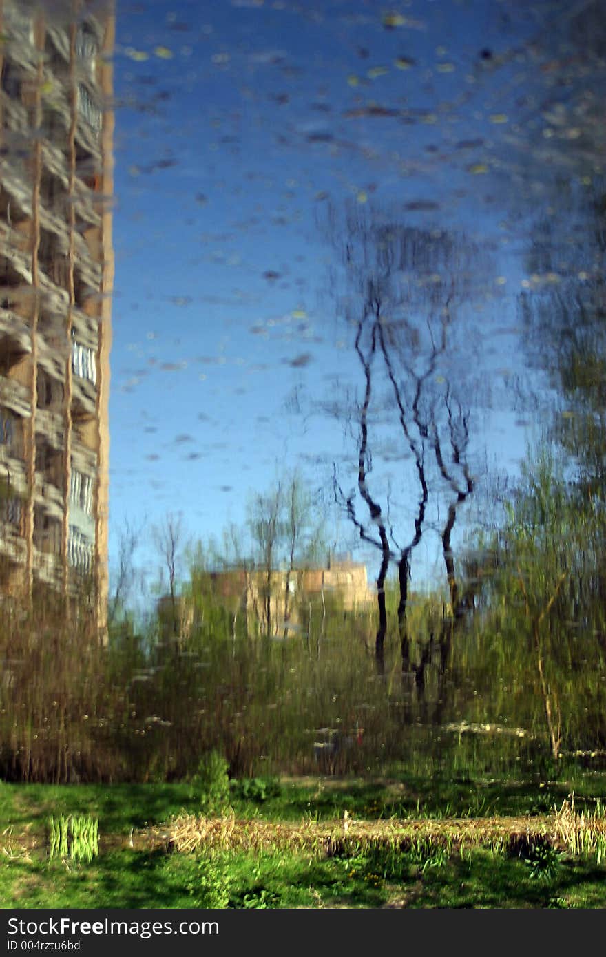 Reflection of a building in water. Reflection of a building in water