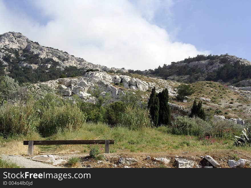 The start of a walk into the calanques, marseille, france. The start of a walk into the calanques, marseille, france