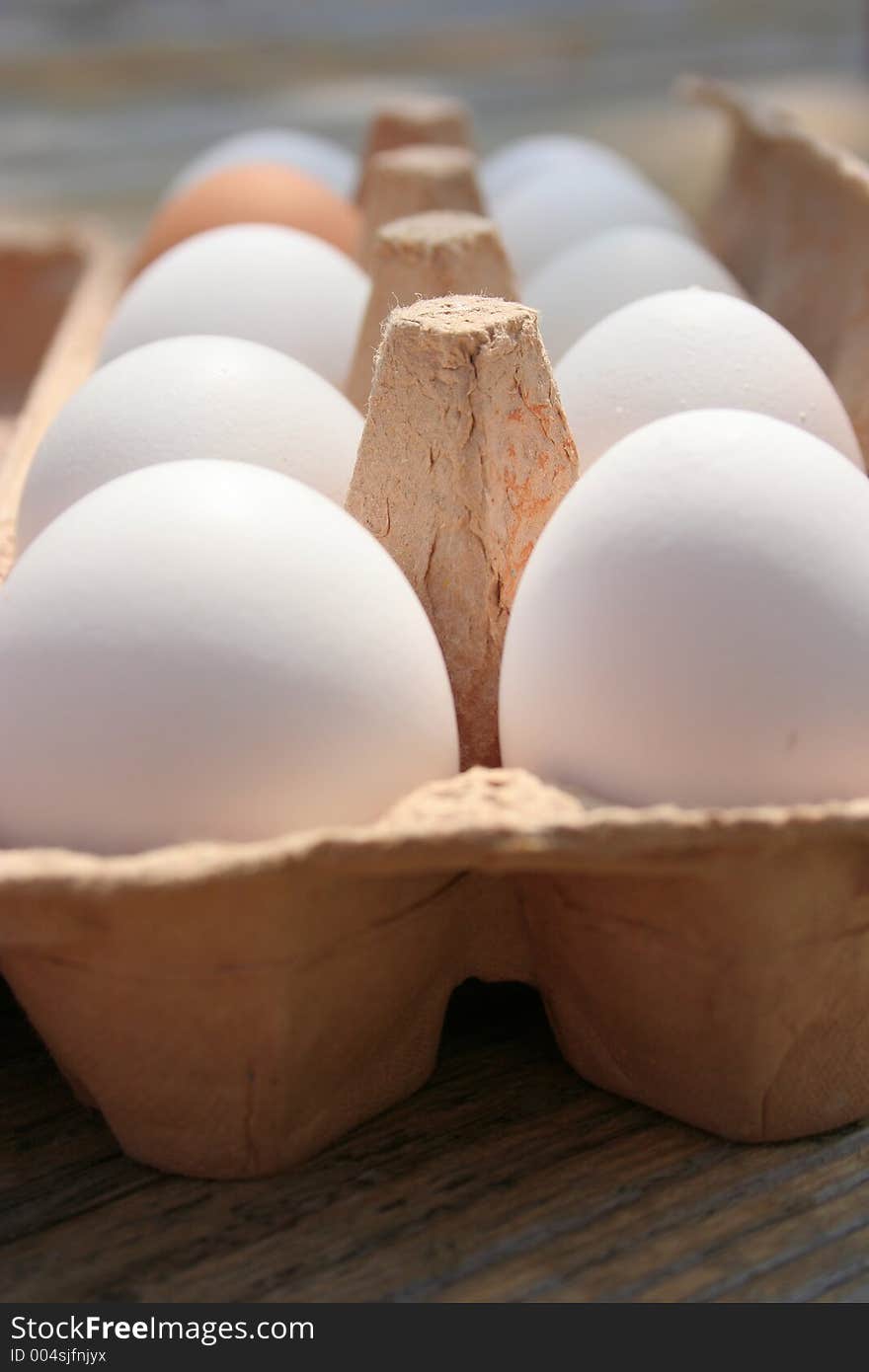 Palette of white eggs. Palette of white eggs