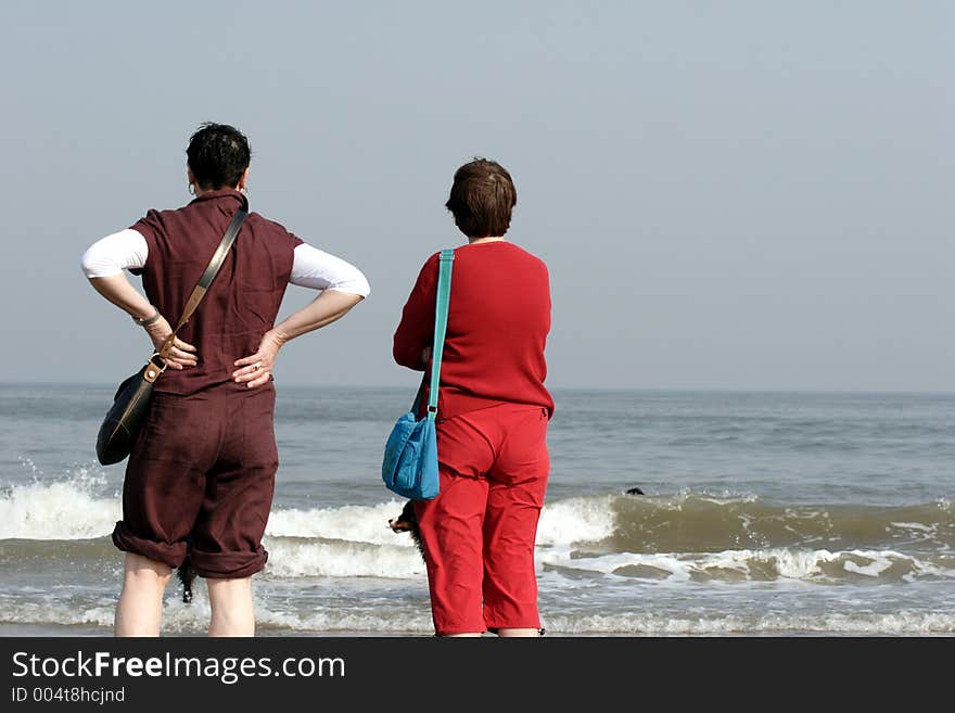 Women at the seashore. Women at the seashore