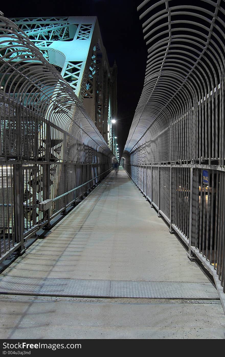 Anti-suicide fence on Jacques-Cartier bridge, Montreal, Canada. Anti-suicide fence on Jacques-Cartier bridge, Montreal, Canada.