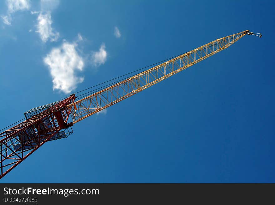 Crane against blue sky