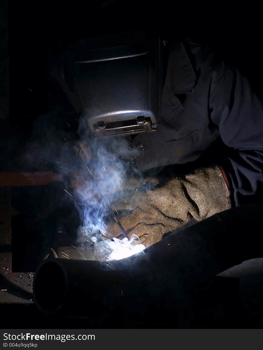 Welder in low light