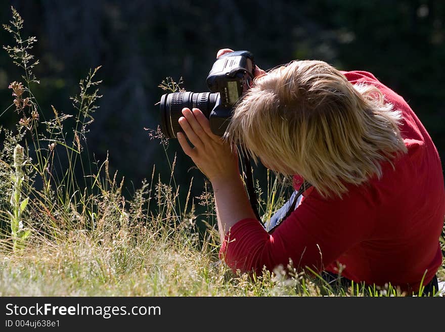 Photographer in nature