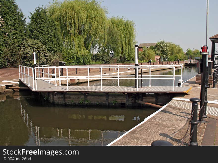 Lock at Newark on the River Trent in England. Lock at Newark on the River Trent in England