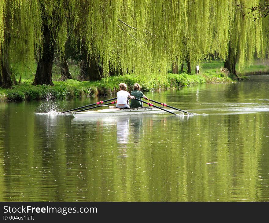 Going for a row on the river. Going for a row on the river