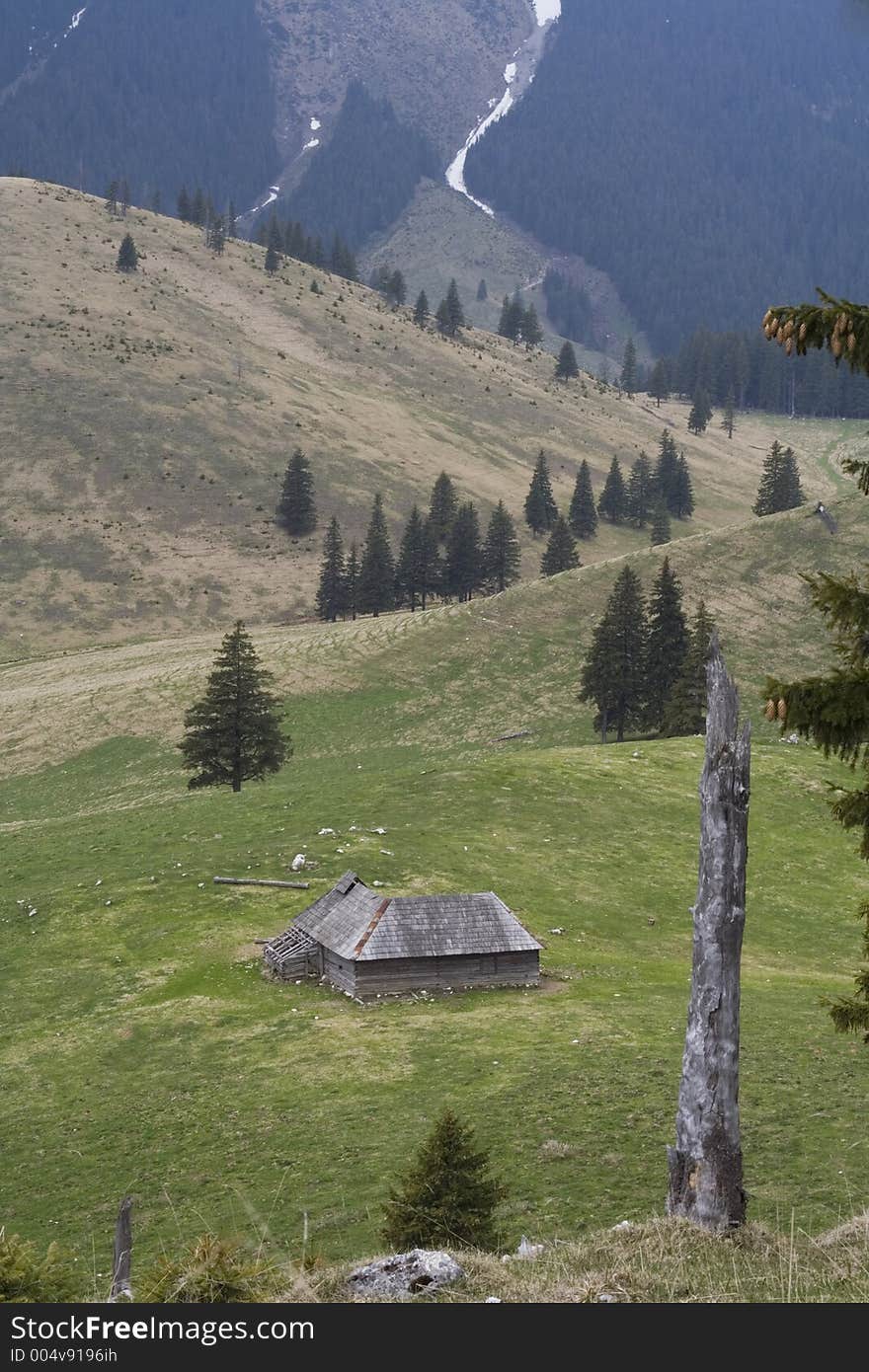 Mountain Landscape with little house