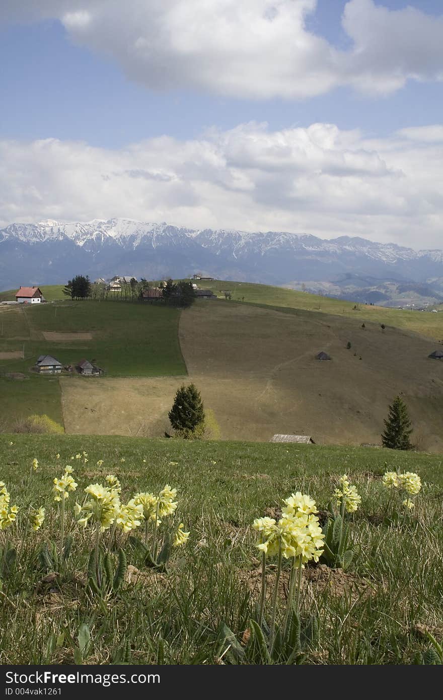 Spring Mountain Landscape, good calendar page for spring time