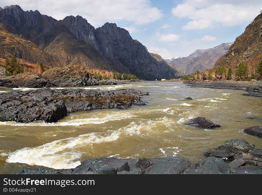 River in the mountains.