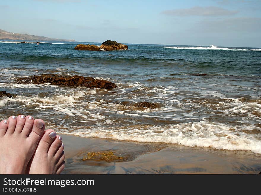 Relaxing by the seaside