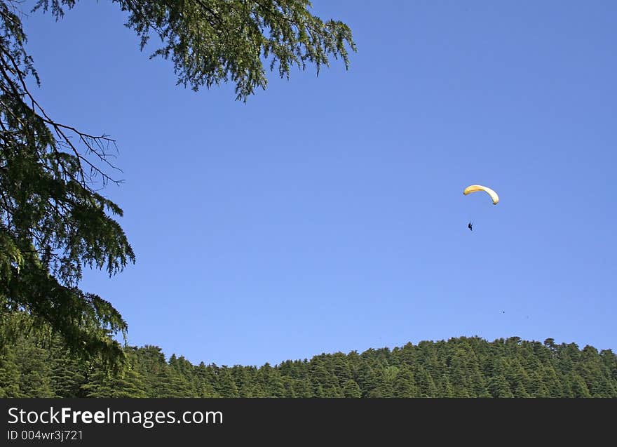 Parasailing in the himalayas,. Parasailing in the himalayas,