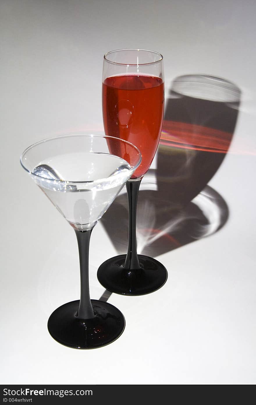 Two glasses with wine drink