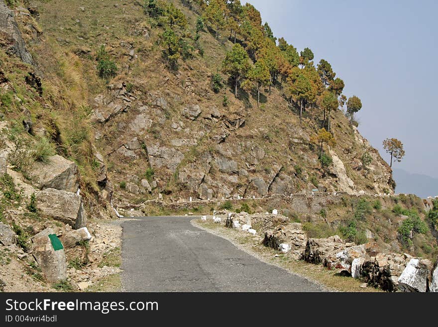 Narrow Mountain Road Near Chamba Himachal India