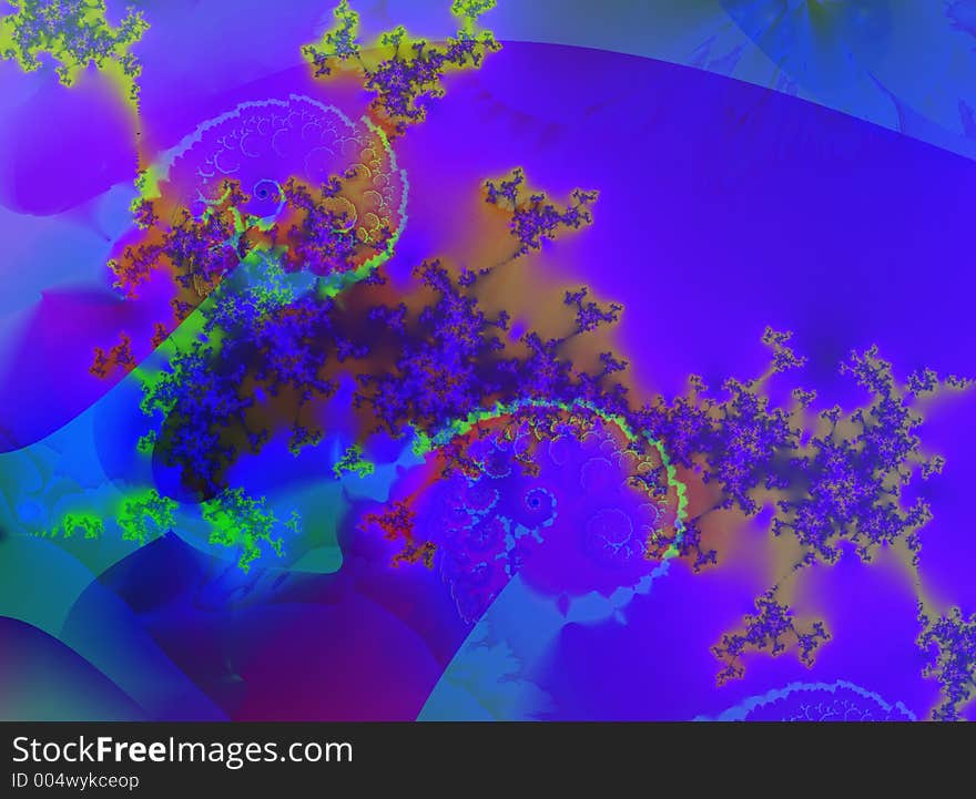 Blue multi-coloured fractal. Blue multi-coloured fractal