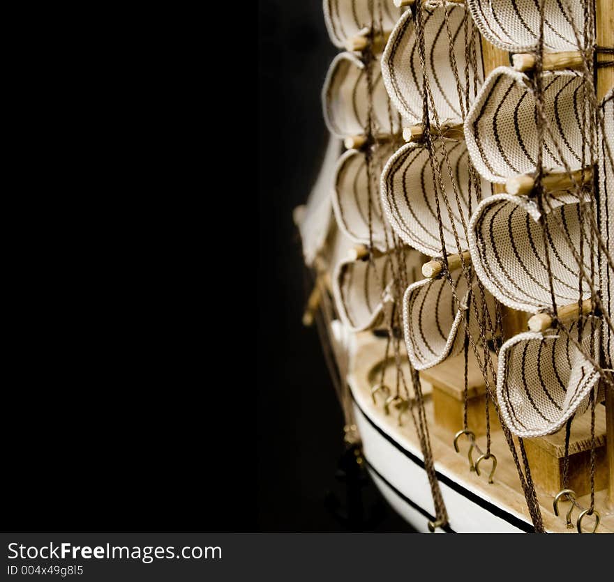 Close up of a model ship. Close up of a model ship