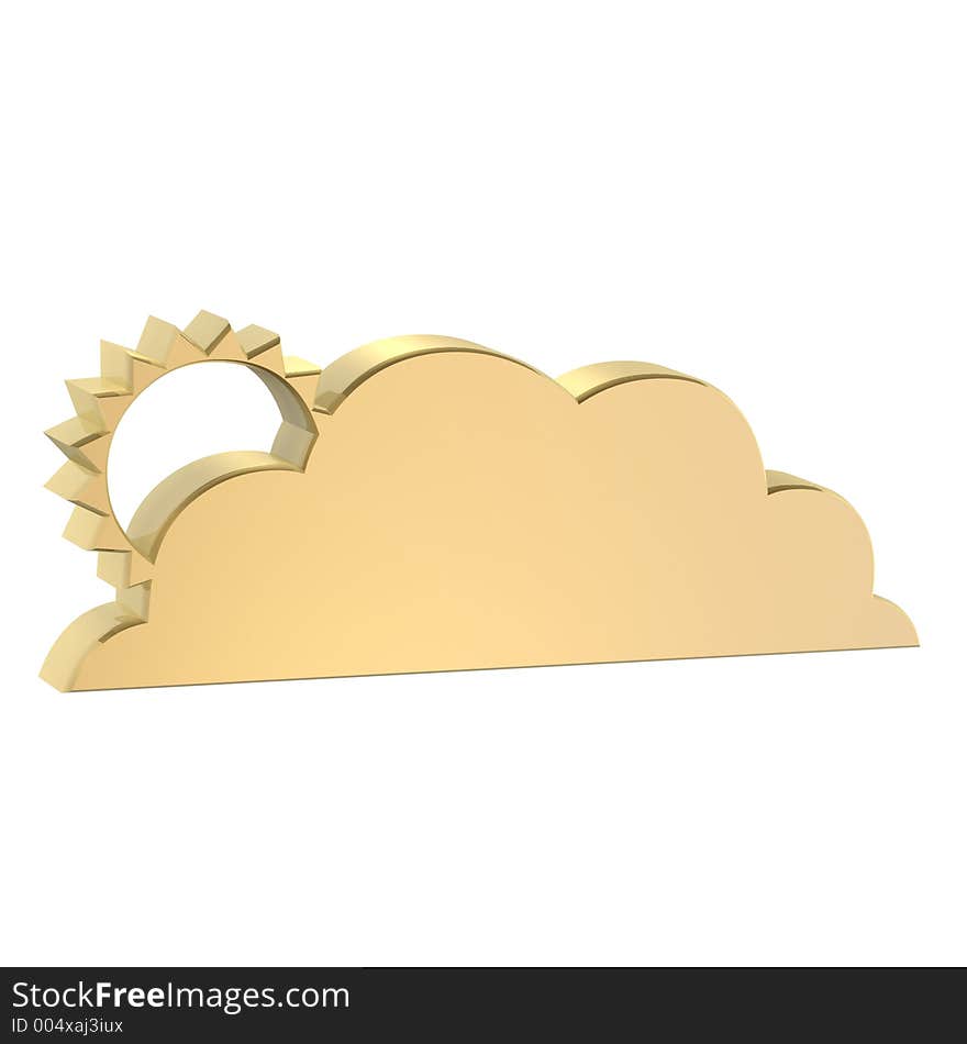 Golden cloudy symbol