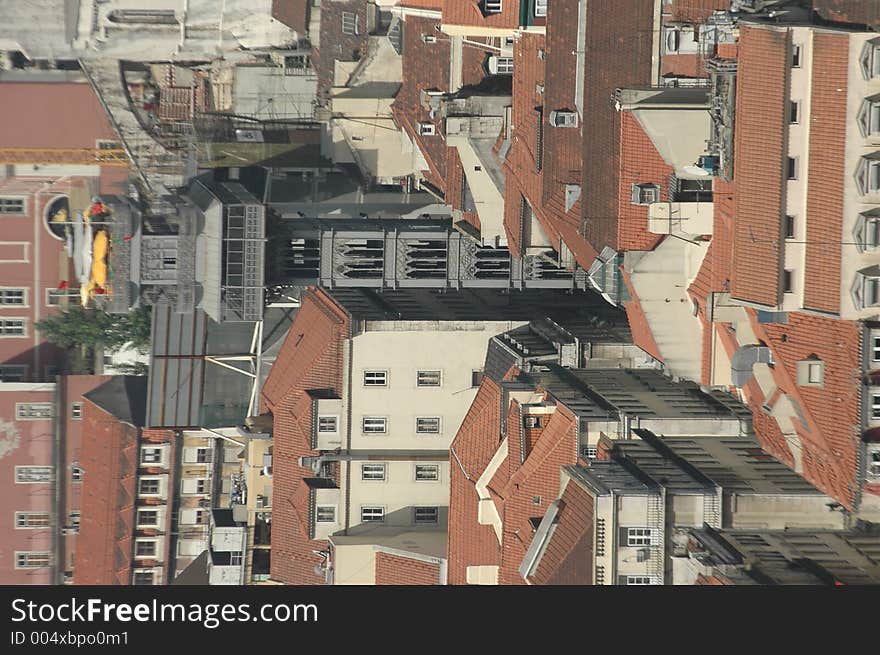 Elevator to upper town. Downtown Lisbon, Portugal,E.U. Elevator to upper town. Downtown Lisbon, Portugal,E.U.