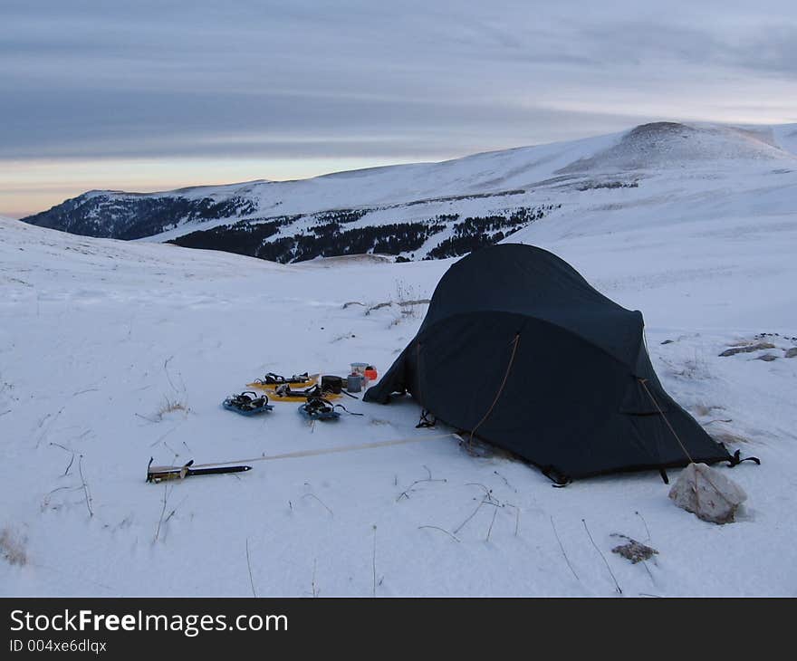 Tent in the snow