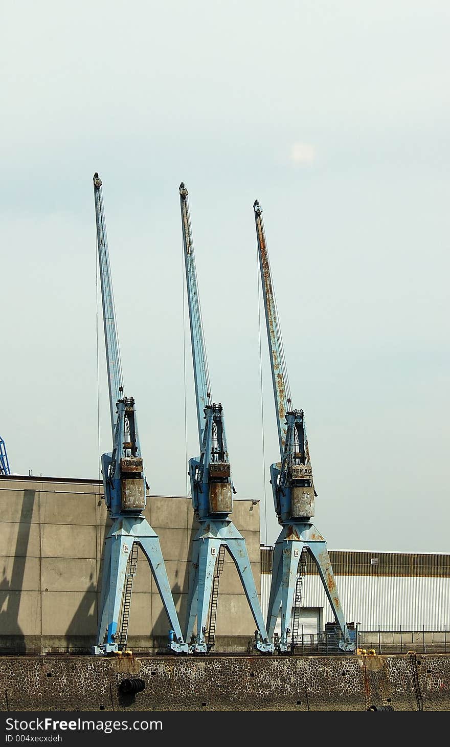 Trio of Dockside Cranes