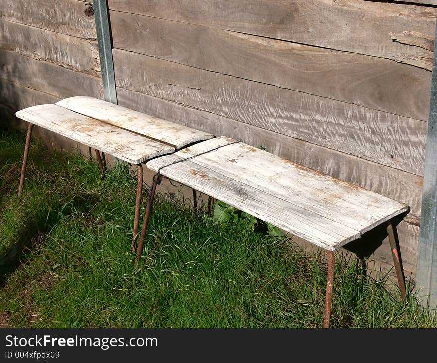 Old wooden bench seats