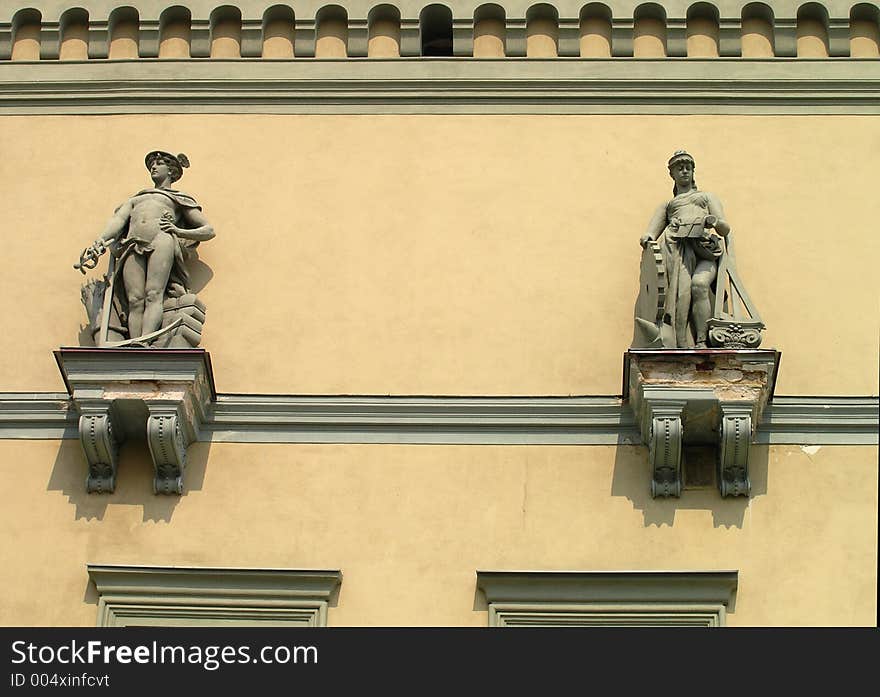 Sculptures on a building