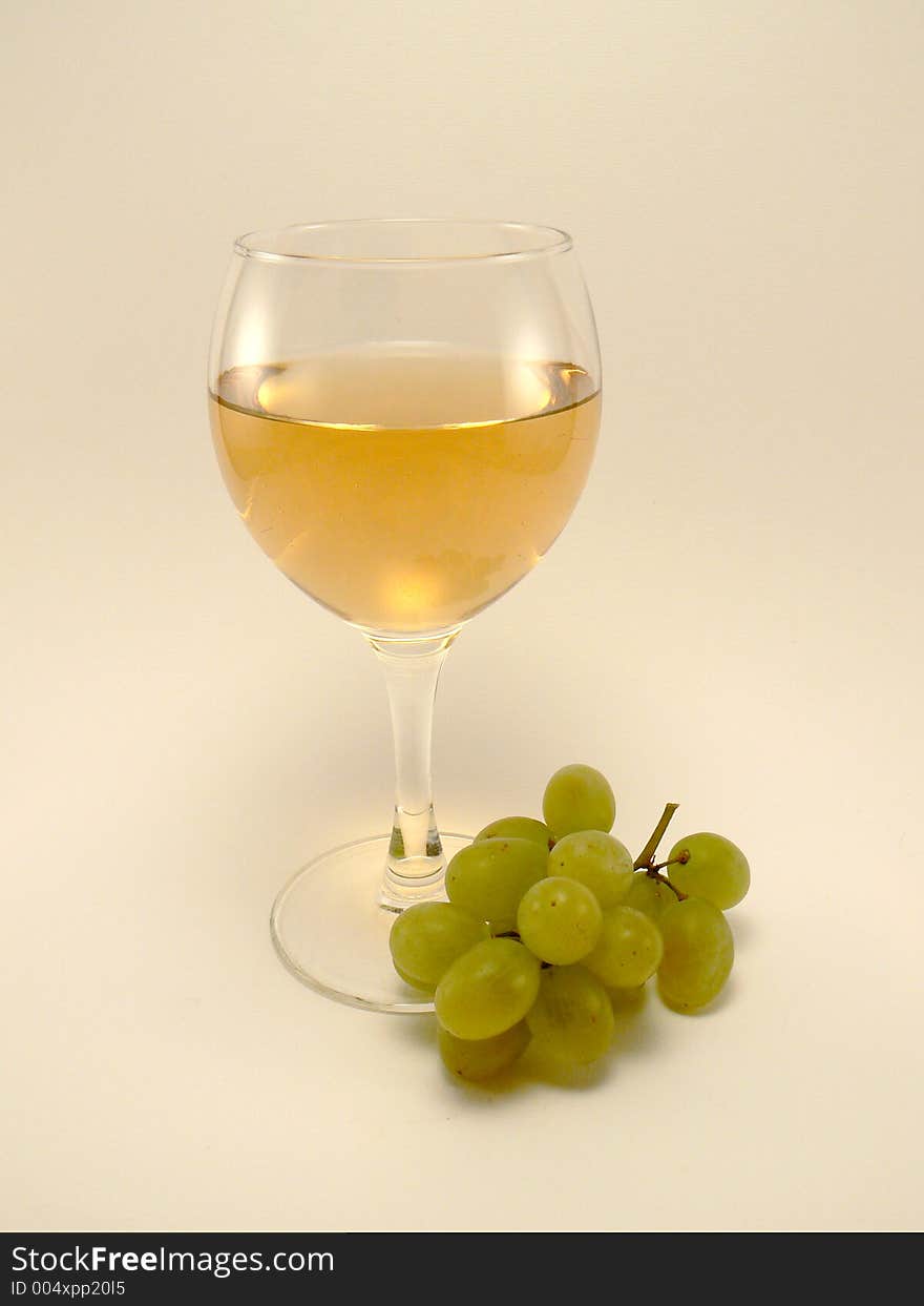 White wine with grape