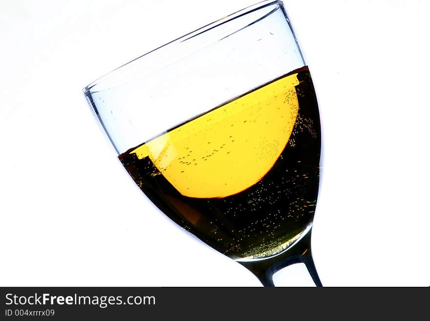 A glass of white wine. A glass of white wine