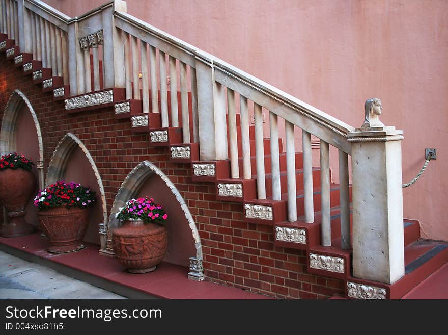 Brick and clay stairs. Brick and clay stairs