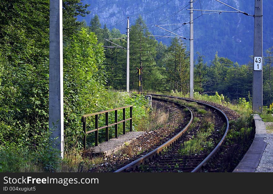 Train tracks on a curve. Train tracks on a curve