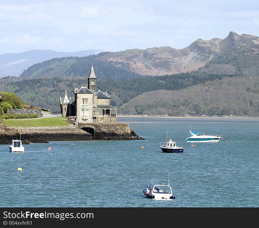 'Clock' house on river estuary. 'Clock' house on river estuary